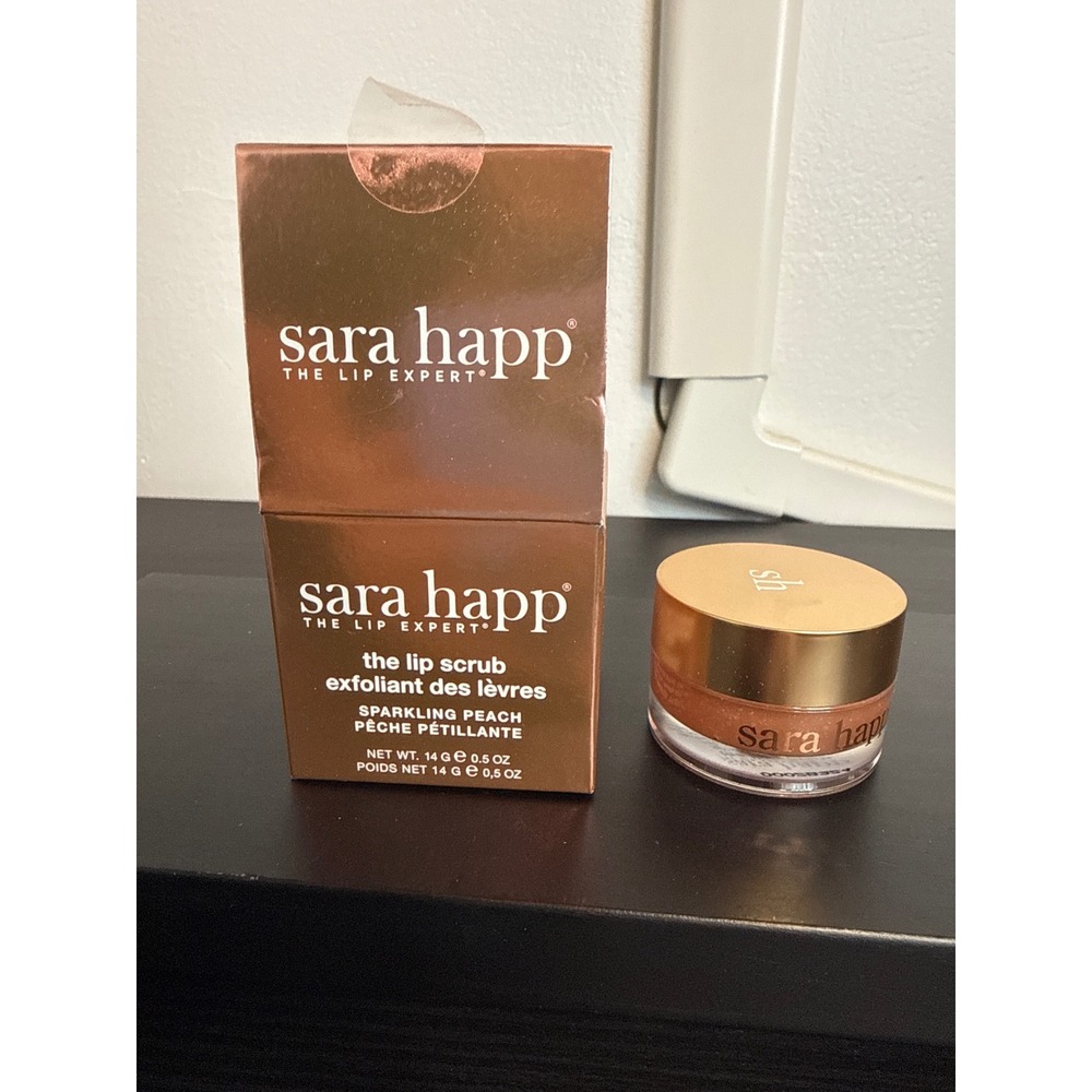 Sara Happ The Lip Scrub Sparkling Peach Exfoliant 0.5 oz New in Box